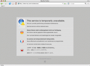 Wartungsarbeiten Mac MobileMe