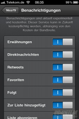 Tweetbot Push-Einstellungen