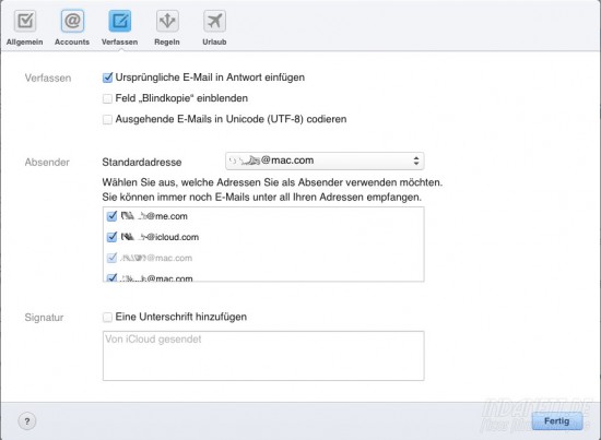 icloud-Adresswahl