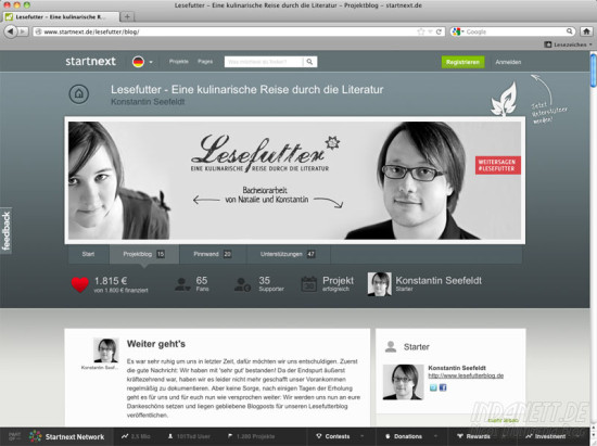 Screenshot Lesefutter 2013