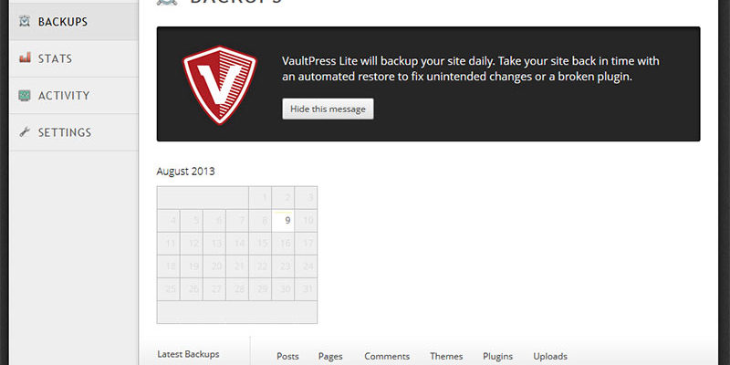 VaultPress – Dashboard VaultPress - Dashboard