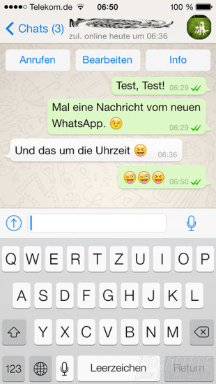 WhatApp iOS7 Chat