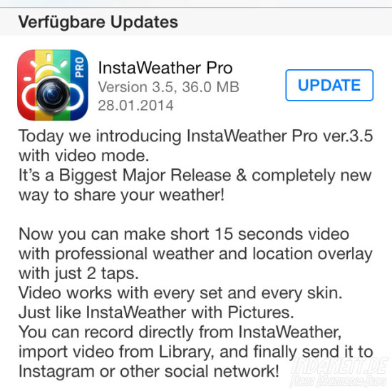 InstaWeather Pro Update