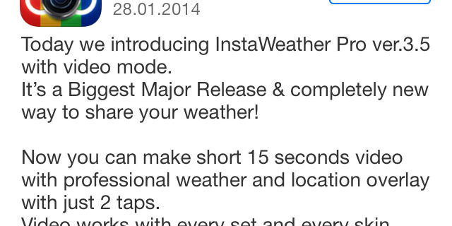 InstaWeather Pro Update