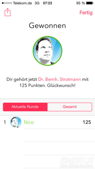 Placescore gewonnen