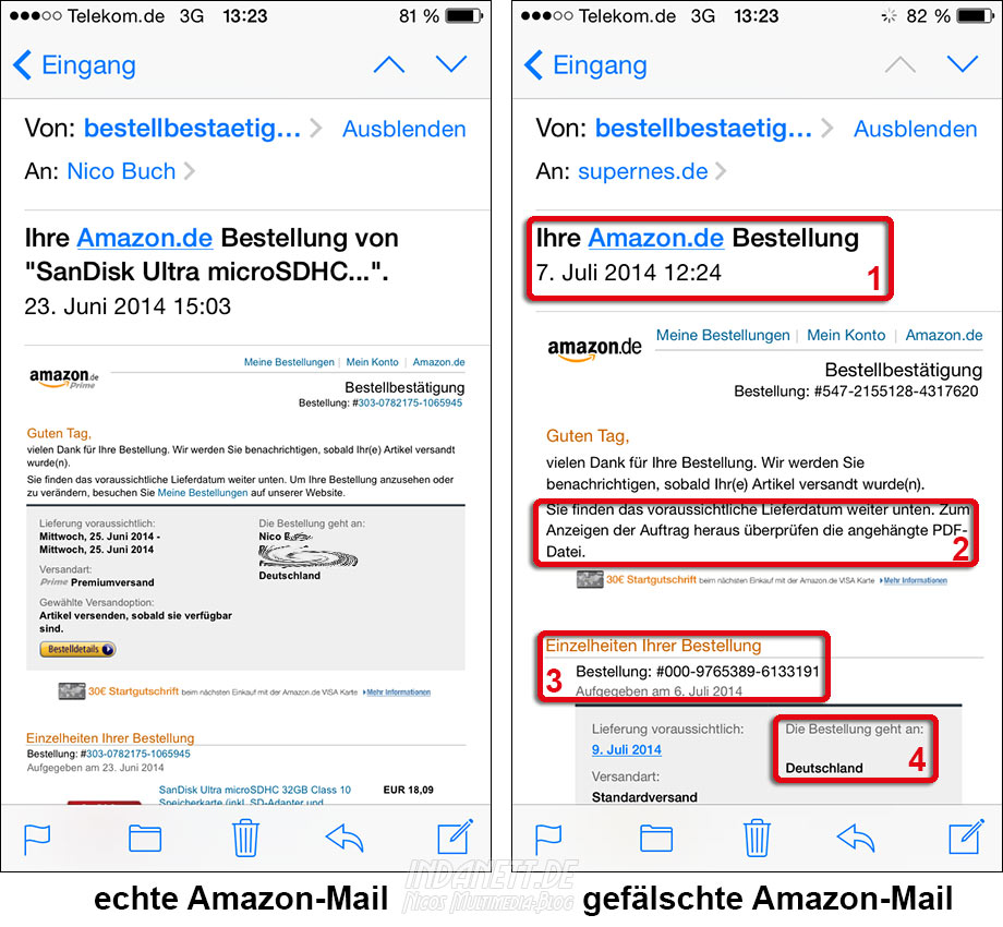 Gefälschte Amazon Rechnung Amazon Fake Mails Im Umlauf Indanettde