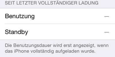 Batterienutzung iOS 8 Batterienutzung iOS 8