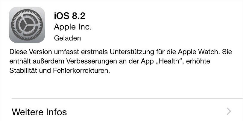 Apple iOS 8.2 Update
