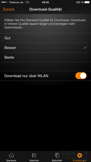 Amazon Instant Video Titel Download-Qualität
