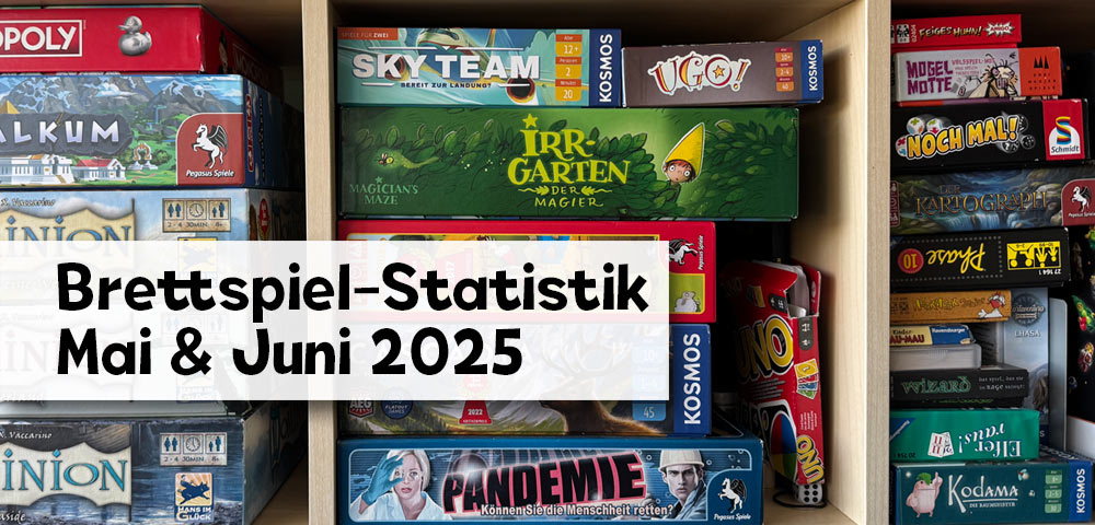 Brettspiel-Statistik Mai und Juni 2025 – Beitragsbild