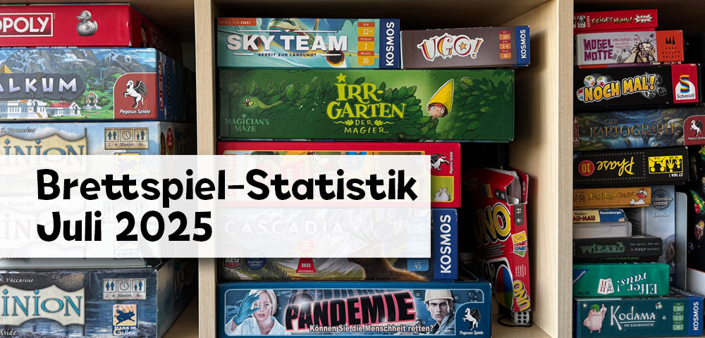 Brettspiel-Statistik – Juli 2025 – Beitragsbild